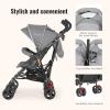 imageDream On Me Volgo Twin Umbrella Stroller in Mint Lightweight Double Stroller for Infant ampamp Toddler Compact Easy Fold Large Storage Basket Large and Adjustable CanopyGray