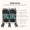 imageDream On Me Volgo Twin Umbrella Stroller in Mint Lightweight Double Stroller for Infant ampamp Toddler Compact Easy Fold Large Storage Basket Large and Adjustable CanopyMint