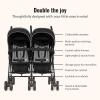 imageDream On Me Volgo Twin Umbrella Stroller in Mint Lightweight Double Stroller for Infant ampamp Toddler Compact Easy Fold Large Storage Basket Large and Adjustable CanopyBlack