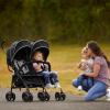 imageDream On Me Volgo Twin Umbrella Stroller in Mint Lightweight Double Stroller for Infant ampamp Toddler Compact Easy Fold Large Storage Basket Large and Adjustable CanopyBlack