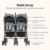 imageDream On Me Volgo Twin Umbrella Stroller in Mint Lightweight Double Stroller for Infant ampamp Toddler Compact Easy Fold Large Storage Basket Large and Adjustable CanopyGray