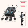 imageDream On Me Volgo Twin Umbrella Stroller in Mint Lightweight Double Stroller for Infant ampamp Toddler Compact Easy Fold Large Storage Basket Large and Adjustable CanopyBlue