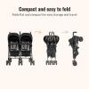 imageDream On Me Volgo Twin Umbrella Stroller in Mint Lightweight Double Stroller for Infant ampamp Toddler Compact Easy Fold Large Storage Basket Large and Adjustable CanopyBlack