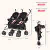 imageDream On Me Volgo Twin Umbrella Stroller in Mint Lightweight Double Stroller for Infant ampamp Toddler Compact Easy Fold Large Storage Basket Large and Adjustable CanopyPink