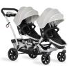 imageDream On Me Track Tandem Double Umbrella Stroller in Black Lightweight Double Stroller for Infant and Toddler MultiPosition Reversible ampamp Reclining Seats Large Storage Basket and CanopyLight Grey