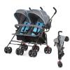 imageDream On Me Volgo Twin Umbrella Stroller in Mint Lightweight Double Stroller for Infant ampamp Toddler Compact Easy Fold Large Storage Basket Large and Adjustable CanopyBlue