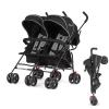 imageDream On Me Volgo Twin Umbrella Stroller in Mint Lightweight Double Stroller for Infant ampamp Toddler Compact Easy Fold Large Storage Basket Large and Adjustable CanopyBlack