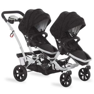 imageDream On Me Track Tandem Double Umbrella Stroller in Black Lightweight Double Stroller for Infant and Toddler MultiPosition Reversible ampamp Reclining Seats Large Storage Basket and CanopyBlack