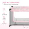 imageDream On Me Zodiak Portable Playard in Black Lightweight Packable and Easy Setup Baby Playard Breathable Mesh Sides and Soft Fabric  Comes with a Removable Padded MatGrey and Pink