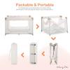 imageDream On Me Zodiak Portable Playard in Black Lightweight Packable and Easy Setup Baby Playard Breathable Mesh Sides and Soft Fabric  Comes with a Removable Padded MatBeige