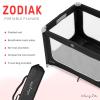 imageDream On Me Zodiak Portable Playard in Black Lightweight Packable and Easy Setup Baby Playard Breathable Mesh Sides and Soft Fabric  Comes with a Removable Padded MatBlack