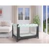 imageDream On Me Zodiak Portable Playard in Black Lightweight Packable and Easy Setup Baby Playard Breathable Mesh Sides and Soft Fabric  Comes with a Removable Padded MatGreyGreen