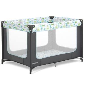 imageDream On Me Zodiak Portable Playard in Black Lightweight Packable and Easy Setup Baby Playard Breathable Mesh Sides and Soft Fabric  Comes with a Removable Padded MatGreyGreen