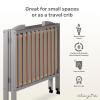 imageDream On Me 3 in 1 Portable Folding Stationary Side Crib in Steel Grey Greenguard Gold Certified Safety Wheels with Locking Casters Convertible 3 Mattress HeightsSteel Grey