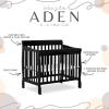 imageDream On Me Aden 4in1 Convertible Mini Crib In Grey Greenguard Gold Certified NonToxic Finish New Zealand Pinewood With 3 Mattress Height SettingsBlack