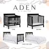 imageDream On Me Aden 4in1 Convertible Mini Crib In Grey Greenguard Gold Certified NonToxic Finish New Zealand Pinewood With 3 Mattress Height SettingsBlack
