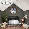 imageDream On Me Aden 4in1 Convertible Mini Crib In Grey Greenguard Gold Certified NonToxic Finish New Zealand Pinewood With 3 Mattress Height SettingsBlack