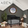 imageDream On Me Aden 4in1 Convertible Mini Crib In Grey Greenguard Gold Certified NonToxic Finish New Zealand Pinewood With 3 Mattress Height SettingsBlack