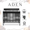 imageDream On Me Aden 4in1 Convertible Mini Crib In Grey Greenguard Gold Certified NonToxic Finish New Zealand Pinewood With 3 Mattress Height SettingsBlack