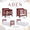 imageDream On Me Aden 4in1 Convertible Mini Crib In Grey Greenguard Gold Certified NonToxic Finish New Zealand Pinewood With 3 Mattress Height SettingsCherry