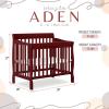 imageDream On Me Aden 4in1 Convertible Mini Crib In Grey Greenguard Gold Certified NonToxic Finish New Zealand Pinewood With 3 Mattress Height SettingsCherry