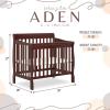 imageDream On Me Aden 4in1 Convertible Mini Crib In Grey Greenguard Gold Certified NonToxic Finish New Zealand Pinewood With 3 Mattress Height SettingsEspresso
