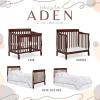 imageDream On Me Aden 4in1 Convertible Mini Crib In Grey Greenguard Gold Certified NonToxic Finish New Zealand Pinewood With 3 Mattress Height SettingsEspresso