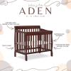 imageDream On Me Aden 4in1 Convertible Mini Crib In Grey Greenguard Gold Certified NonToxic Finish New Zealand Pinewood With 3 Mattress Height SettingsEspresso