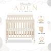 imageDream On Me Aden 4in1 Convertible Mini Crib In Grey Greenguard Gold Certified NonToxic Finish New Zealand Pinewood With 3 Mattress Height SettingsFrench White