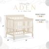 imageDream On Me Aden 4in1 Convertible Mini Crib In Grey Greenguard Gold Certified NonToxic Finish New Zealand Pinewood With 3 Mattress Height SettingsFrench White