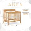 imageDream On Me Aden 4in1 Convertible Mini Crib In Grey Greenguard Gold Certified NonToxic Finish New Zealand Pinewood With 3 Mattress Height SettingsNatural