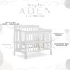 imageDream On Me Aden 4in1 Convertible Mini Crib In Grey Greenguard Gold Certified NonToxic Finish New Zealand Pinewood With 3 Mattress Height SettingsWhite