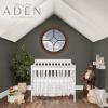 imageDream On Me Aden 4in1 Convertible Mini Crib In Grey Greenguard Gold Certified NonToxic Finish New Zealand Pinewood With 3 Mattress Height SettingsWhite