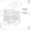 imageDream On Me Aden 4in1 Convertible Mini Crib In Grey Greenguard Gold Certified NonToxic Finish New Zealand Pinewood With 3 Mattress Height SettingsWhite