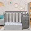 imageDream On Me Jayden 4in1 Mini Convertible Crib And Changer in Storm Grey Greenguard Gold Certified NonToxic Finish New Zealand Pinewood 1quot Mattress PadStorm Grey