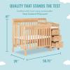 imageDream On Me Jayden 4in1 Mini Convertible Crib And Changer in Storm Grey Greenguard Gold Certified NonToxic Finish New Zealand Pinewood 1quot Mattress PadNatural