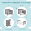 imageDream On Me Jayden 4in1 Mini Convertible Crib And Changer in Storm Grey Greenguard Gold Certified NonToxic Finish New Zealand Pinewood 1quot Mattress PadStorm Grey