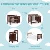 imageDream On Me Jayden 4in1 Mini Convertible Crib And Changer in Storm Grey Greenguard Gold Certified NonToxic Finish New Zealand Pinewood 1quot Mattress PadEspresso