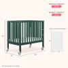 imageDream On Me Jett NonFull Size Folding Convertible Crib Lightweight Portable Crib Three Adjustable Mattress Height Settings Easy to Fold Travel Crib 15 Mattress Pad IncludedOlive