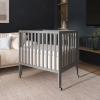 imageDream On Me Jett NonFull Size Folding Convertible Crib Lightweight Portable Crib Three Adjustable Mattress Height Settings Easy to Fold Travel Crib 15 Mattress Pad IncludedPebble Grey