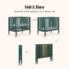 imageDream On Me Jett NonFull Size Folding Convertible Crib Lightweight Portable Crib Three Adjustable Mattress Height Settings Easy to Fold Travel Crib 15 Mattress Pad IncludedOlive
