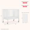 imageDream On Me Jett NonFull Size Folding Convertible Crib Lightweight Portable Crib Three Adjustable Mattress Height Settings Easy to Fold Travel Crib 15 Mattress Pad IncludedWhite