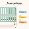 imageDream On Me Jett NonFull Size Folding Convertible Crib Lightweight Portable Crib Three Adjustable Mattress Height Settings Easy to Fold Travel Crib 15 Mattress Pad IncludedMint