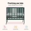 imageDream On Me Jett NonFull Size Folding Convertible Crib Lightweight Portable Crib Three Adjustable Mattress Height Settings Easy to Fold Travel Crib 15 Mattress Pad IncludedOlive