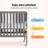 imageDream On Me Jett NonFull Size Folding Convertible Crib Lightweight Portable Crib Three Adjustable Mattress Height Settings Easy to Fold Travel Crib 15 Mattress Pad IncludedStorm Grey
