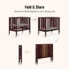 imageDream On Me Jett NonFull Size Folding Convertible Crib Lightweight Portable Crib Three Adjustable Mattress Height Settings Easy to Fold Travel Crib 15 Mattress Pad IncludedEspresso