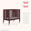 imageDream On Me Jett NonFull Size Folding Convertible Crib Lightweight Portable Crib Three Adjustable Mattress Height Settings Easy to Fold Travel Crib 15 Mattress Pad IncludedEspresso