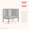 imageDream On Me Jett NonFull Size Folding Convertible Crib Lightweight Portable Crib Three Adjustable Mattress Height Settings Easy to Fold Travel Crib 15 Mattress Pad IncludedPebble Grey