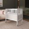 imageDream On Me Jett NonFull Size Folding Convertible Crib Lightweight Portable Crib Three Adjustable Mattress Height Settings Easy to Fold Travel Crib 15 Mattress Pad IncludedWhite