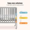 imageDream On Me Jett NonFull Size Folding Convertible Crib Lightweight Portable Crib Three Adjustable Mattress Height Settings Easy to Fold Travel Crib 15 Mattress Pad IncludedPebble Grey